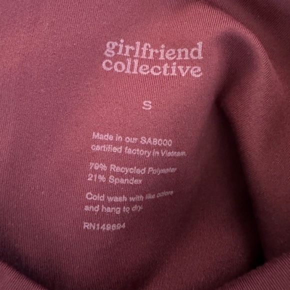 Girlfriend Collective Compressive High-Rise Legging, Maroon, Size S - Picture 8 of 8